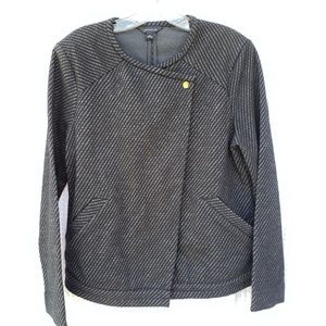 Ann Taylor jacket with round collar snap closures